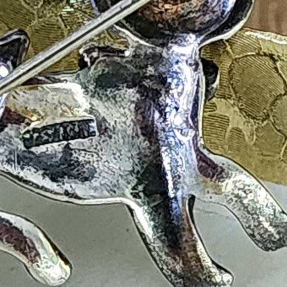 Vintage Sterling Silver 925 Marcasite Cats Brooch Mom & Kitten Pin - Picture 5 of 5